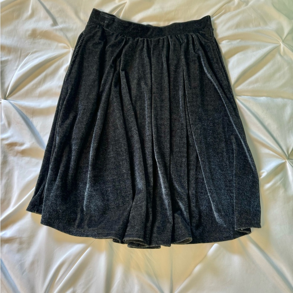 Lula Roe pleated velvet midi skirt